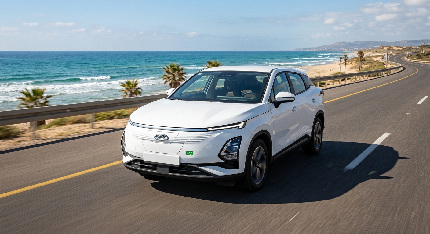 צ'רי FX 2024 חשמלית — רכב הלימוד של ישראל מרסיאנו על הכביש